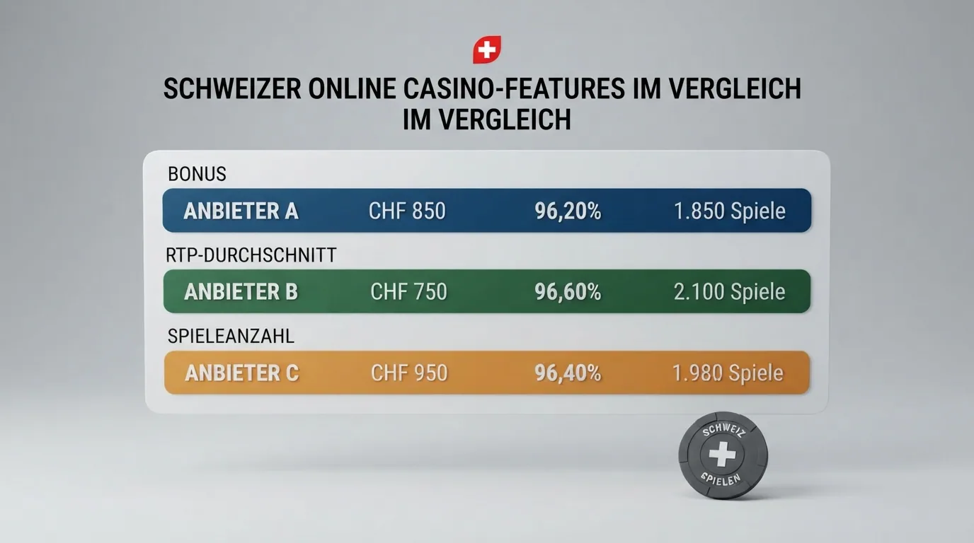 Übersichtliche Vergleichstabelle mit Casino-Logos, Bonussummen und Lizenz-Status