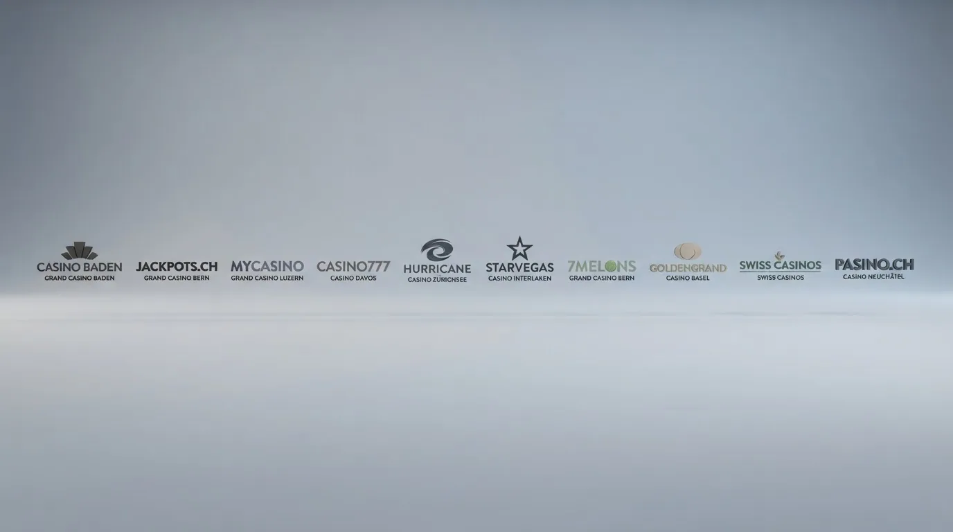 Übersichtstabelle mit den Logos der zehn ESBK-lizenzierten Online Casinos nebeneinander