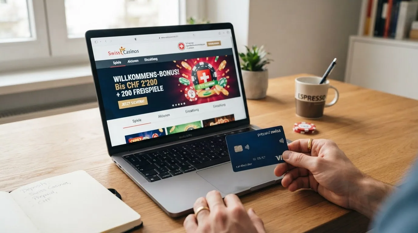 Jackpots.ch-Startseite mit hervorgehobenem Bonus-Banner «bis CHF 2'200 + 200 Freispiele»