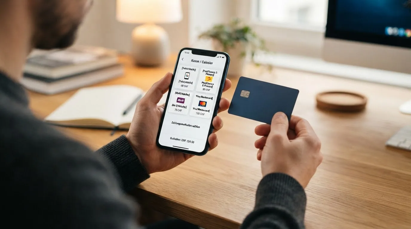 Fünf Zahlungsmethoden-Logos (Neteller, TWINT, Skrill, Banküberweisung, Kreditkarte) nebeneinander mit Bewertung in Stichworten