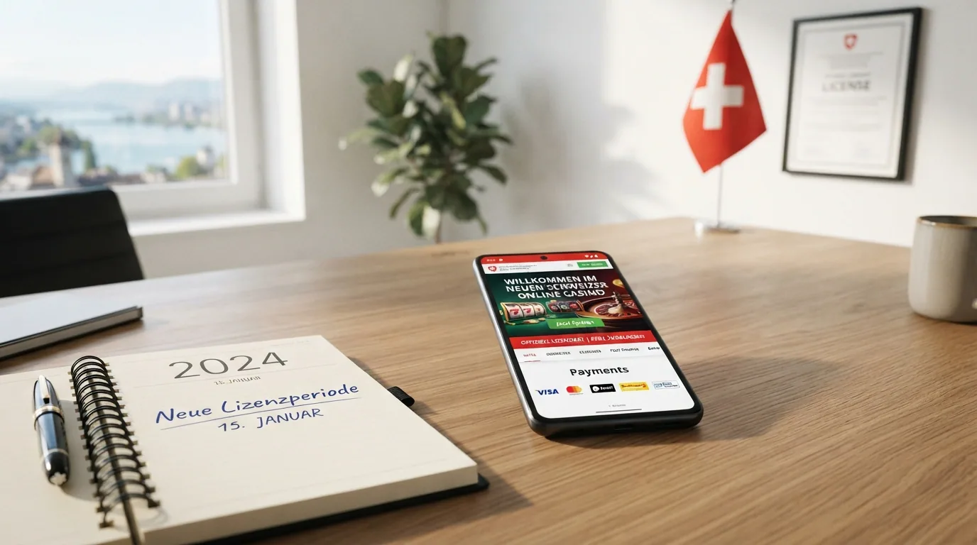 Symbolbild eines neuen Casino-Logos mit einem Kalenderblatt 2026 und dem Apple-Pay-Symbol