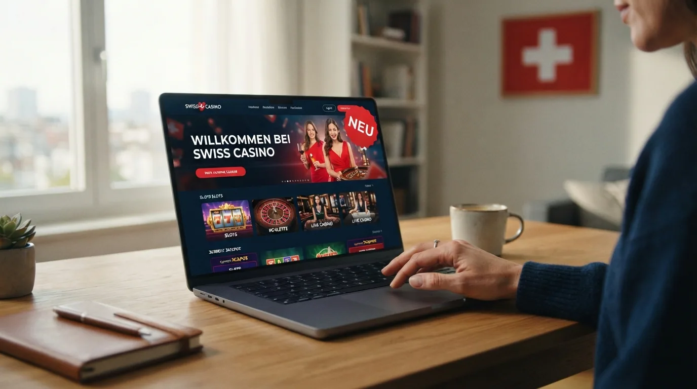 Eine moderne Casino-Oberfläche mit einem roten «Neu»-Badge in der oberen Ecke