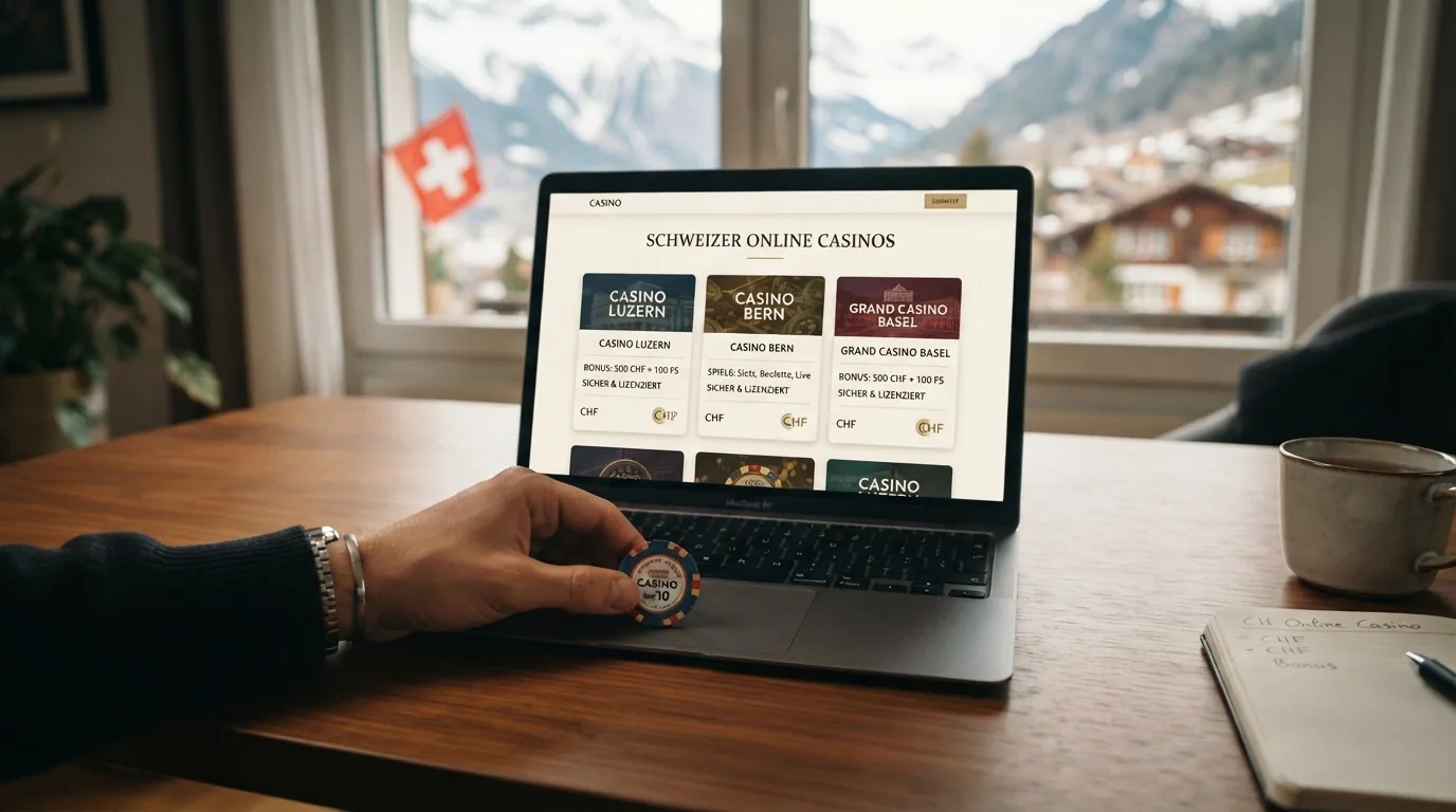 Vergleichstabelle der 10 lizenzierten Schweizer Online-Casinos mit Neteller-Logo und ESBK-Gütesiegel