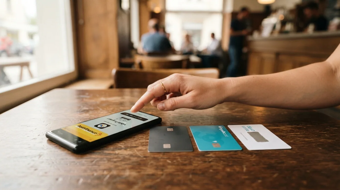 Die Logos von TWINT, PostFinance, Apple Pay und Kreditkarte nebeneinander auf einem Casino-Kassenseiten-Hintergrund